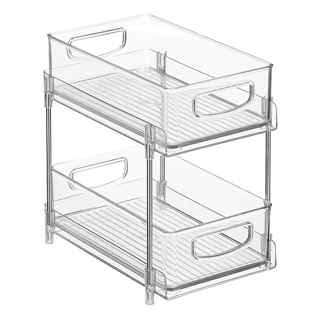 Squared Away 2-Tier Metal Mesh Expandable Under- Sink Shelf Organizer