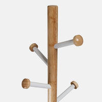 Corner Coat Rack with Wood Accent