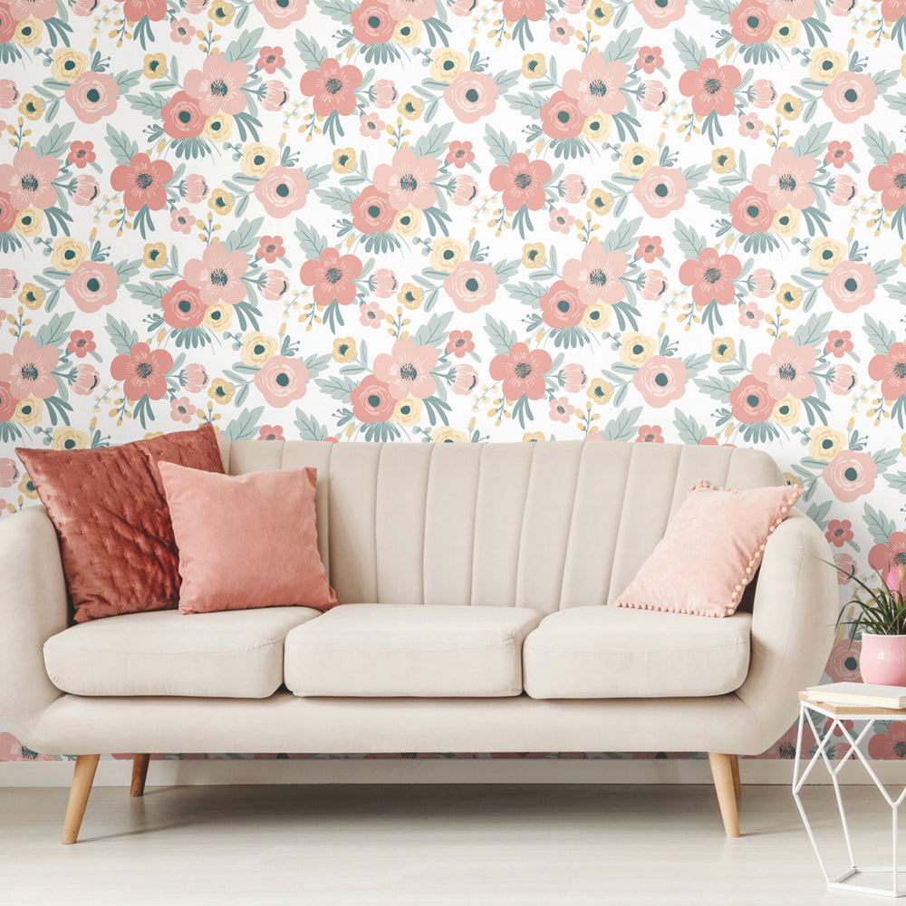 Poppy Floral Peel & Stick Wallpaper | Dorm Essentials - Dormify