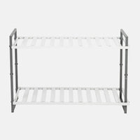 2-Tier Tubular Metal Shoe Rack