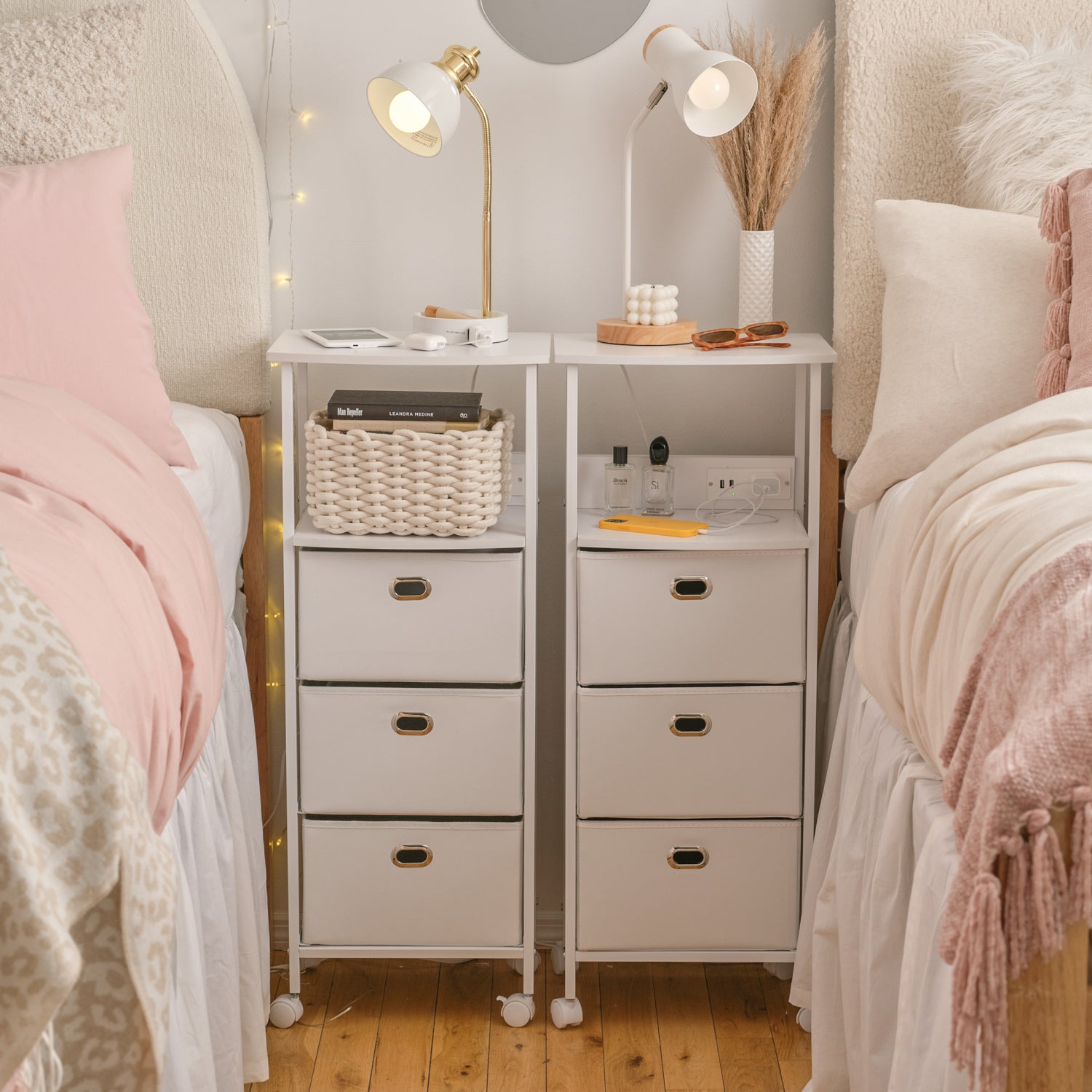 Sutton Charging 3-Drawer Cart On Wheels | Dorm Essentials - Dormify