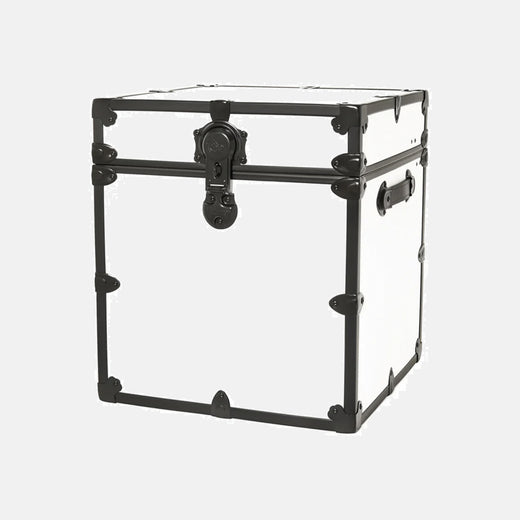 Rhino Vinyl Cube Trunk with Black Trim | Dorm Essentials - White - Dormify