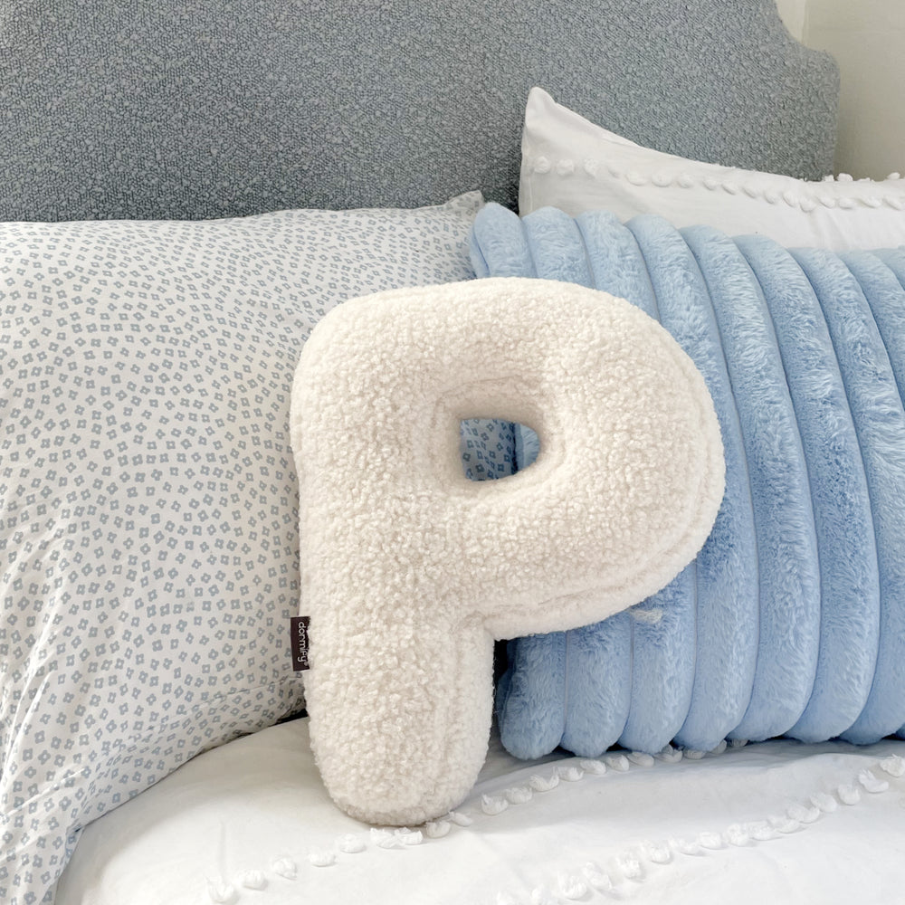 Alphie Sherpa Letter Pillow | Dorm Essentials - Dormify