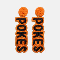 Oklahoma State Beaded Earrings