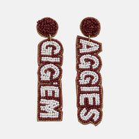 Texas A&M Beaded Earrings