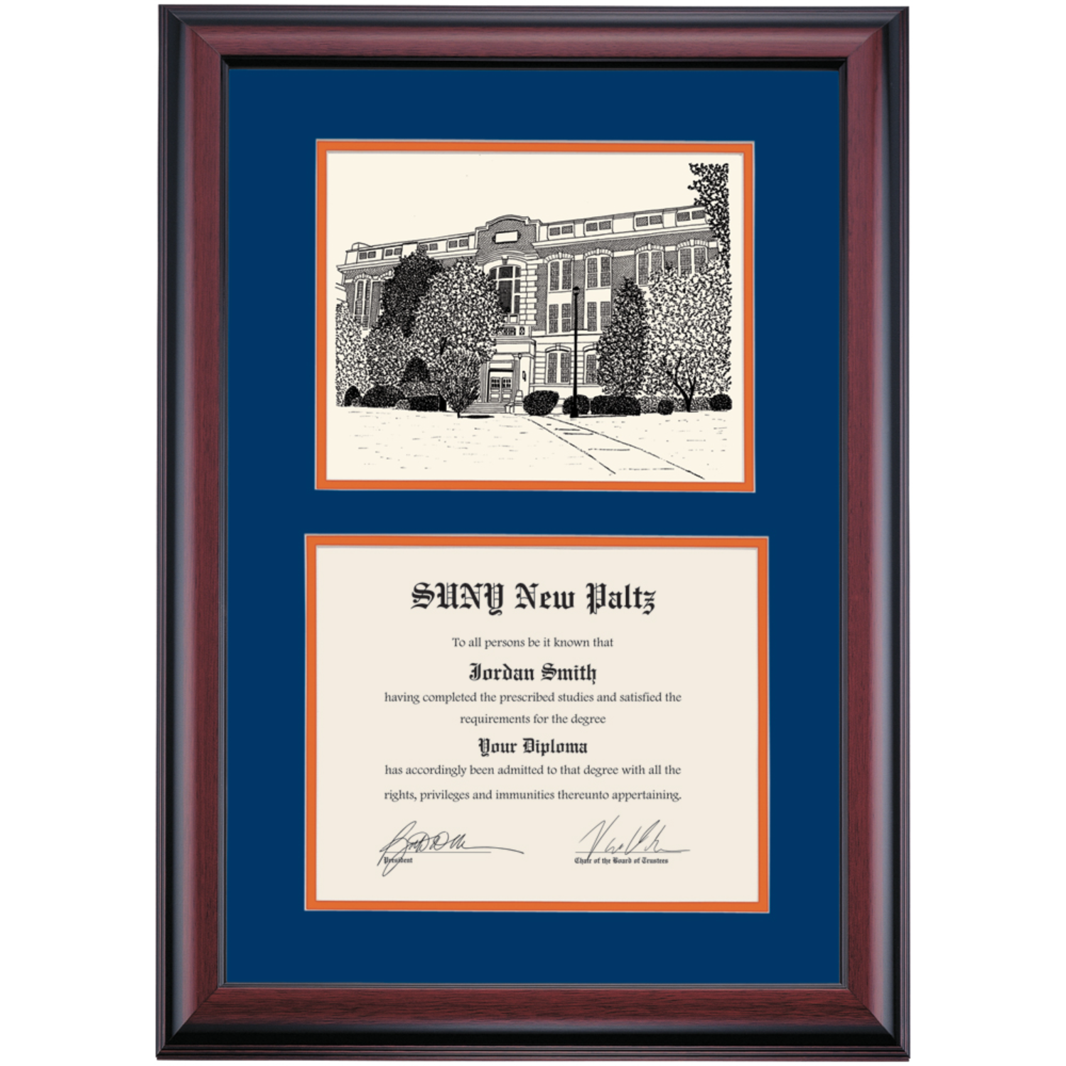 SUNY New Paltz Premier Old Main Diploma Frame | Dorm Essentials - Dormify