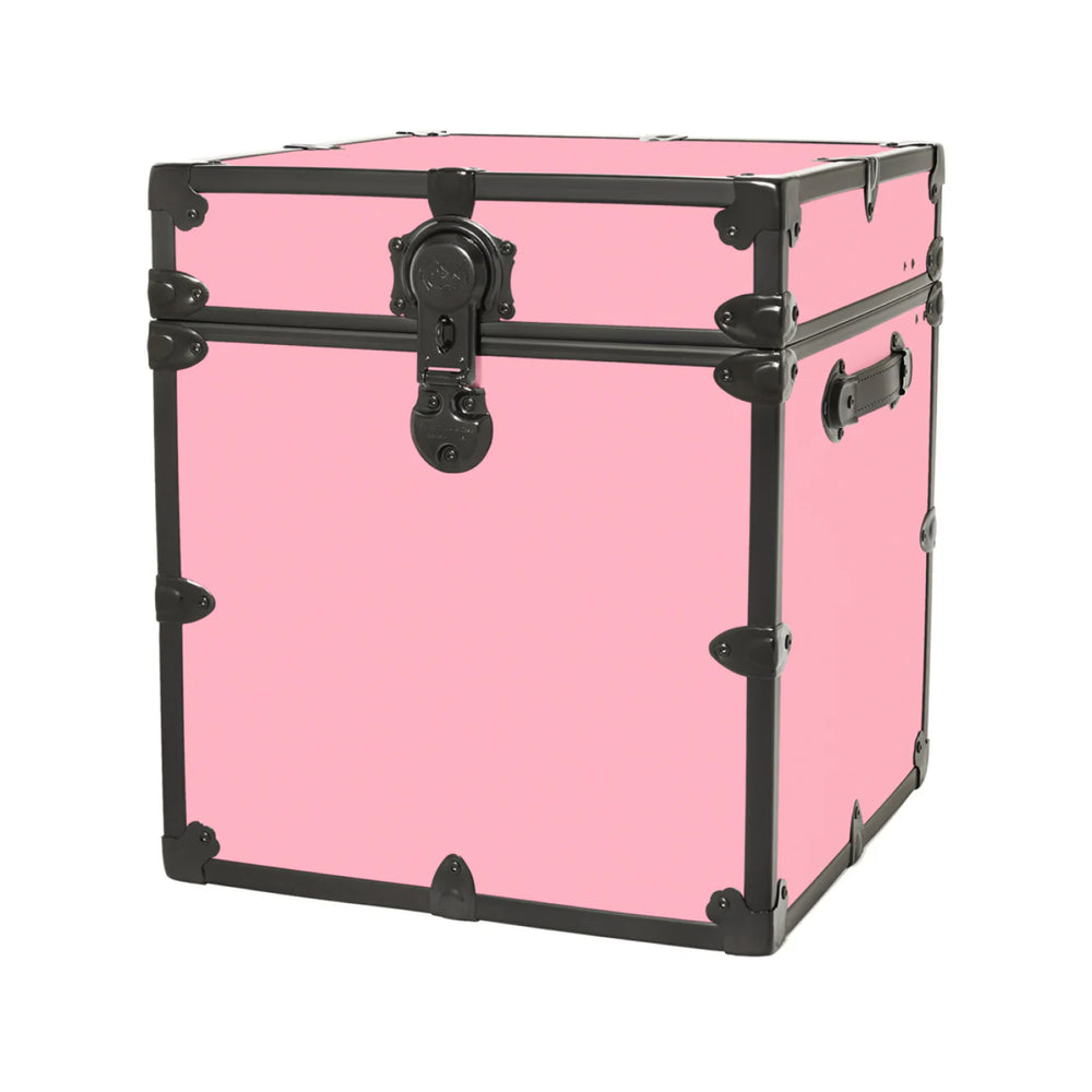 Rhino Vinyl Cube Trunk with Black Trim | Dorm Essentials - White - Dormify