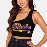 East Carolina Black One Shoulder Top