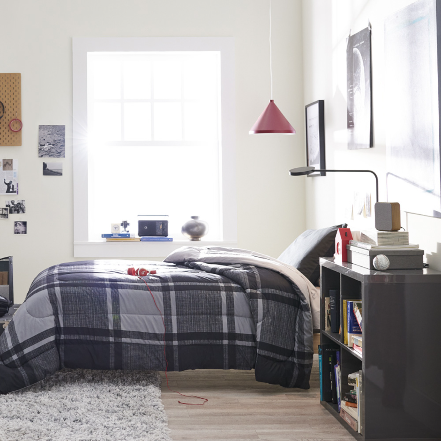 Core 24-Piece Dorm Bundle | Dorm Essentials - Grey Plaid - Dormify