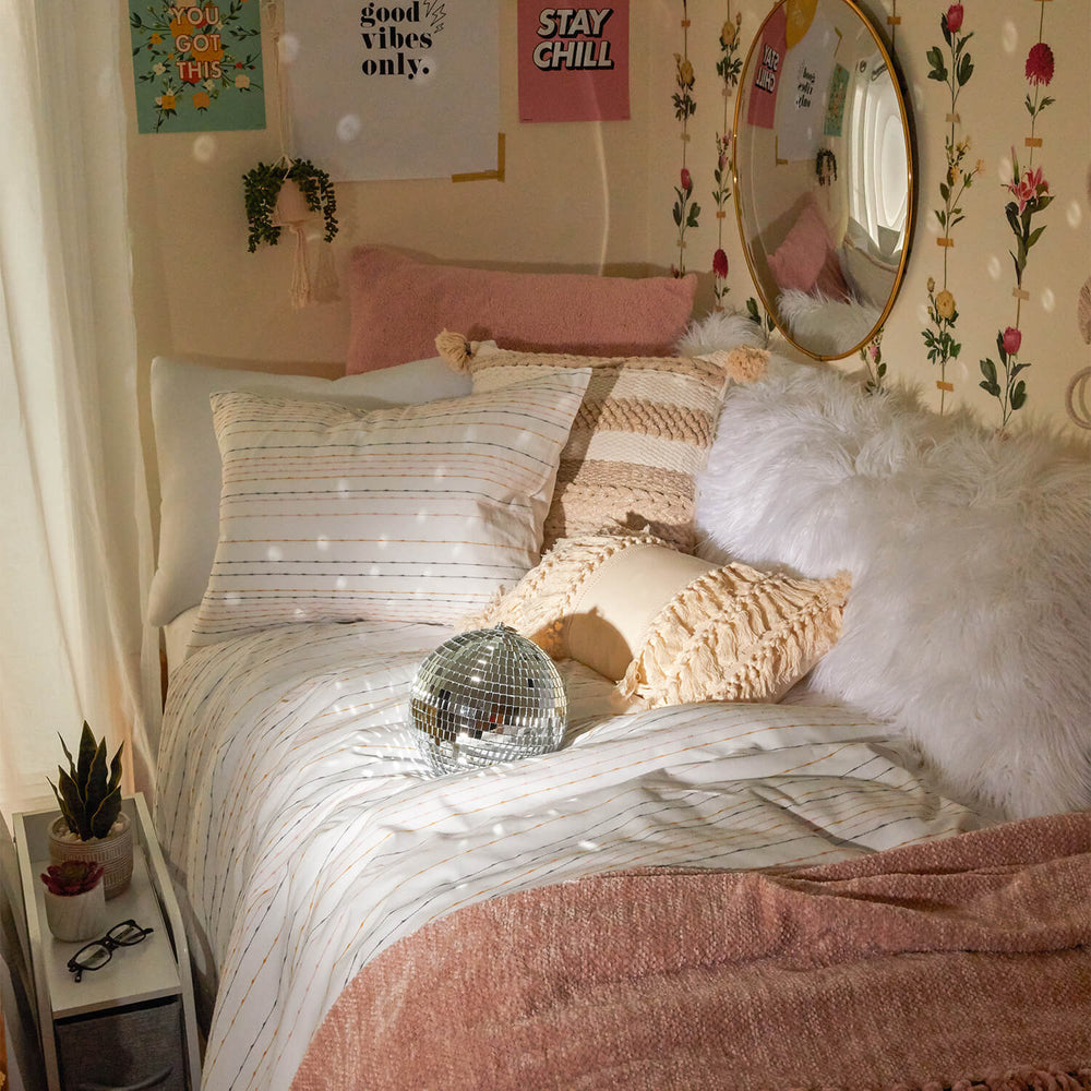 Dormify Embroidered Stripe Comforter and Sham set | Dorm Essentials ...