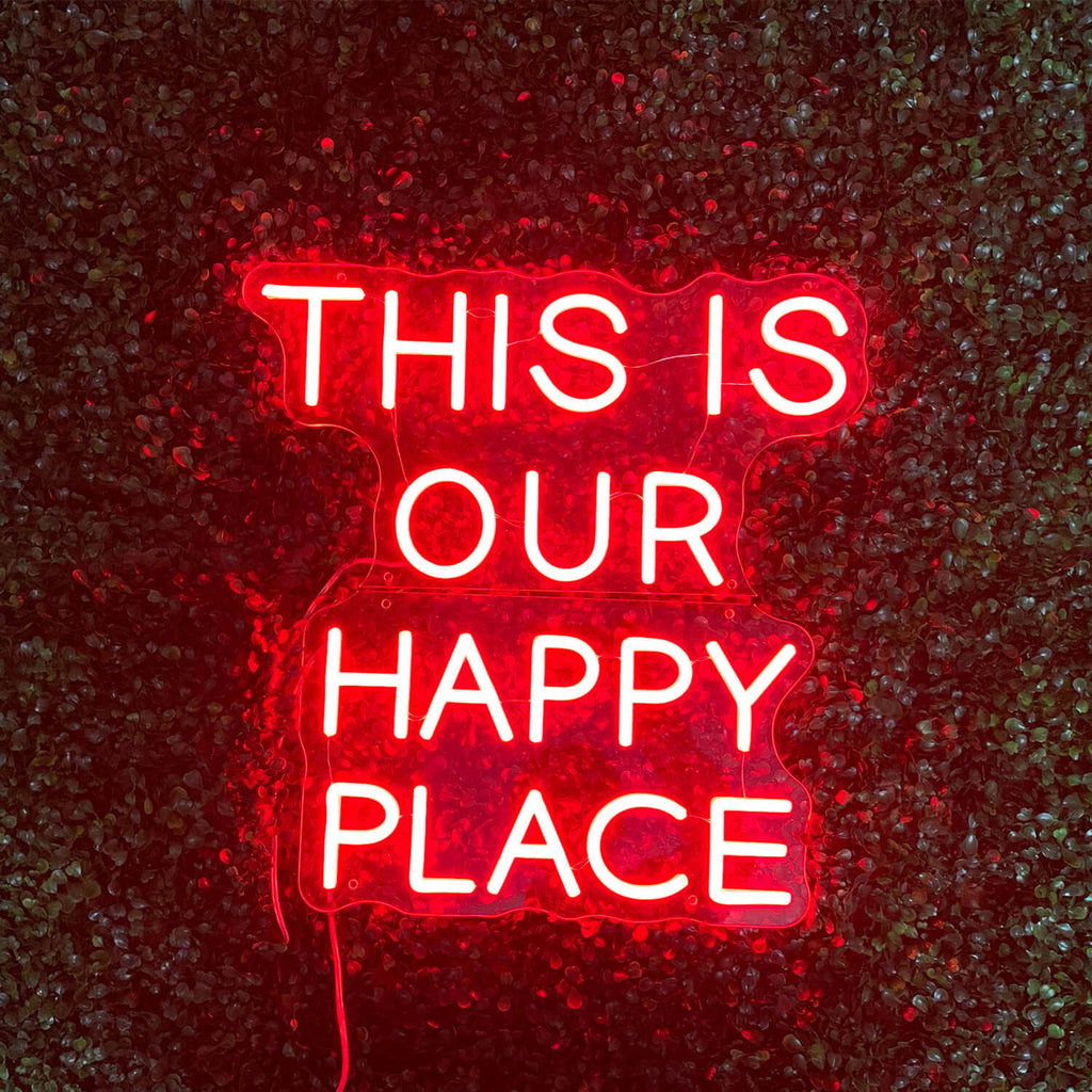 This Is Our Happy Place Neon Sign | Dorm Essentials - Dormify