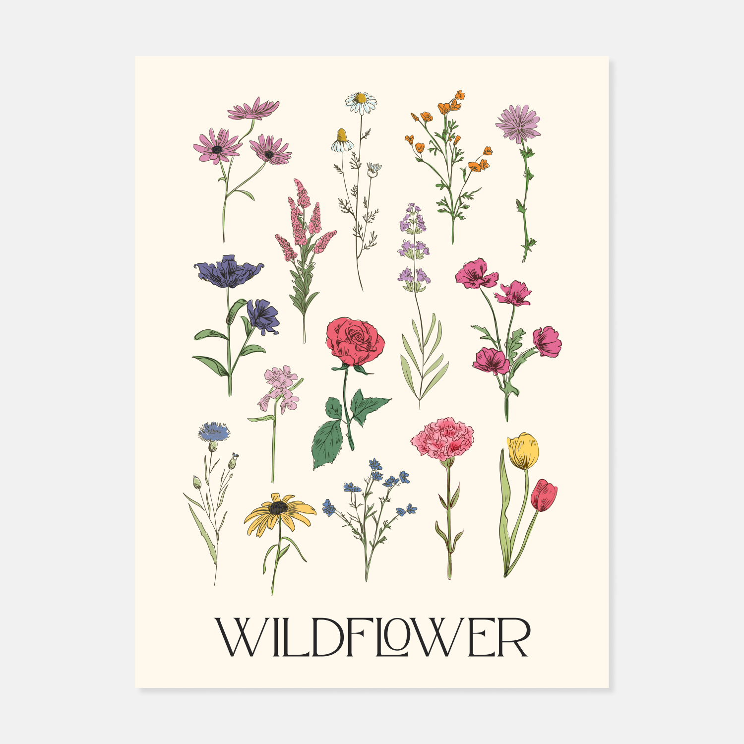 You're a Wildflower Art Print Floral Wall Art Katie 