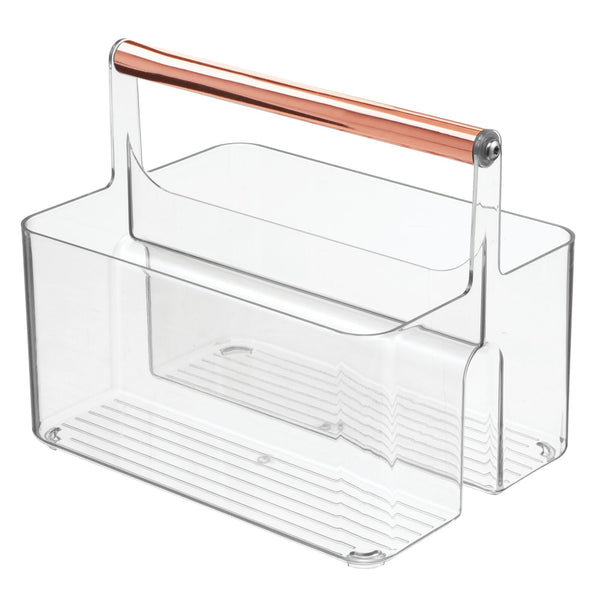 Mdesign Plastic Shower Caddy Storage Organizer Basket, Handle, 2