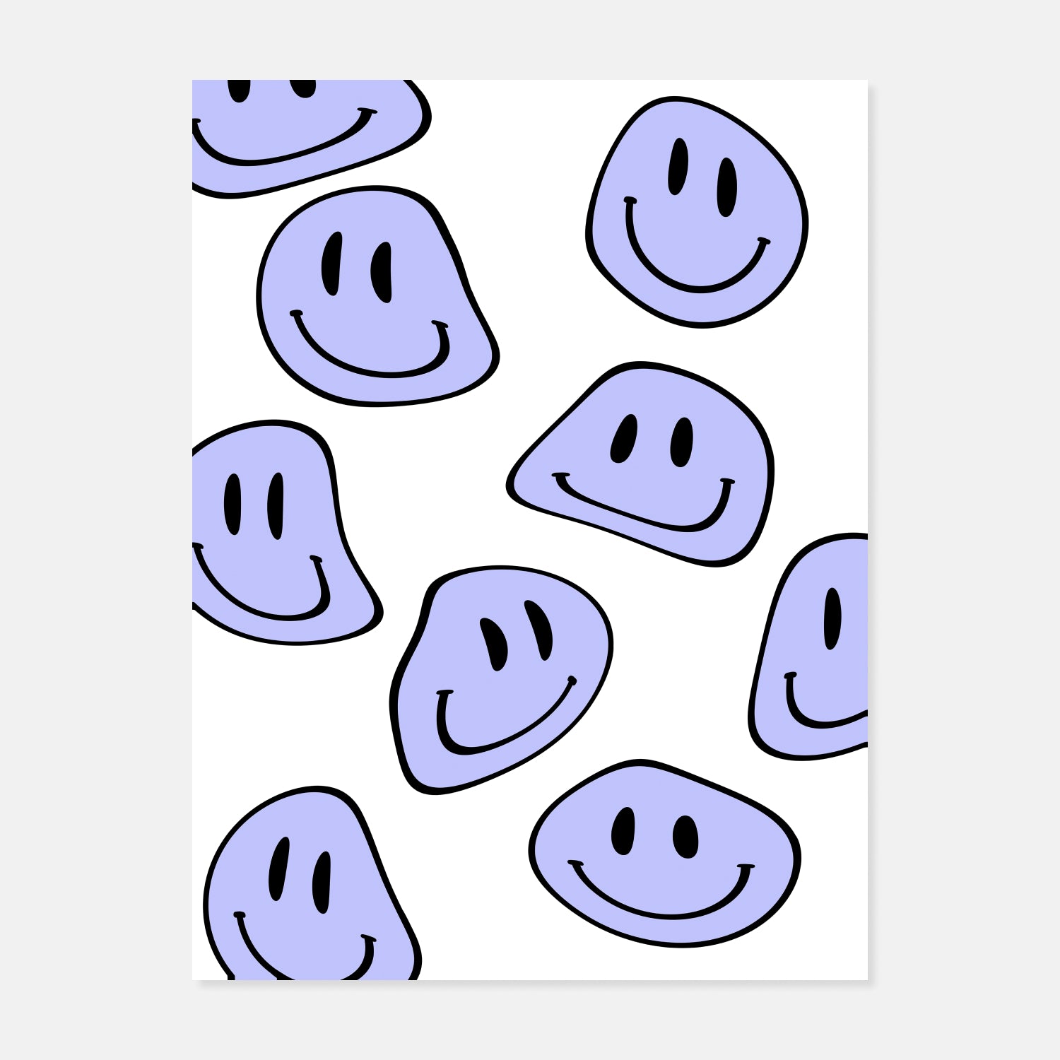 Distorted Smiley Faces Print By Frieda Print Designs Dorm Essentials Dormify 