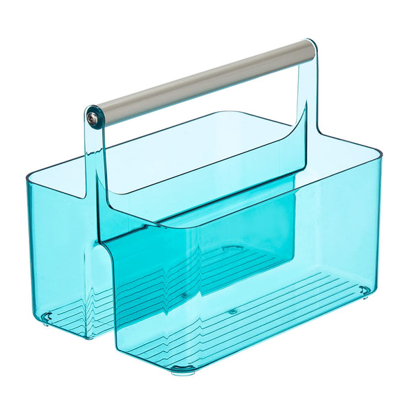 mDesign Plastic Shower Caddy Storage Organizer Basket with Handle - Mint  Green